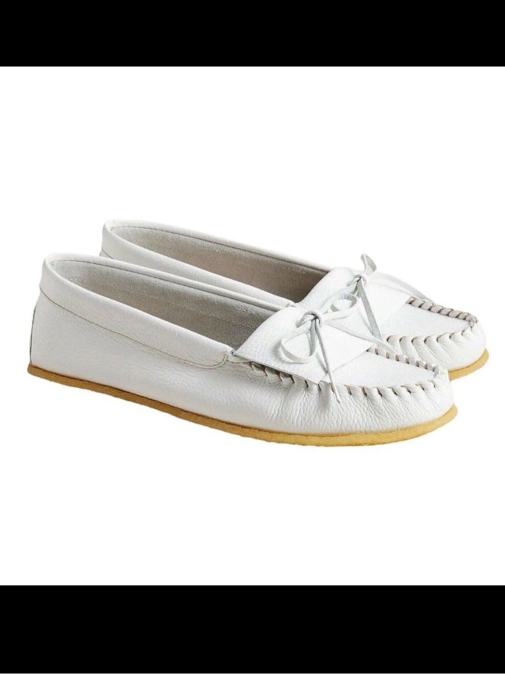 J Crew Soft Unlined Leather Loafer Moccasins Loafers Ivory White Women’s Size 9
